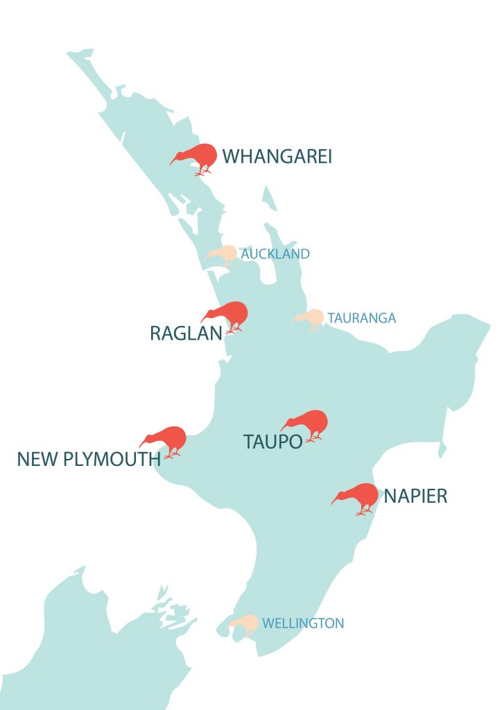 Pequeñas ciudades de la Isla Norte de Nueva Zelanda
